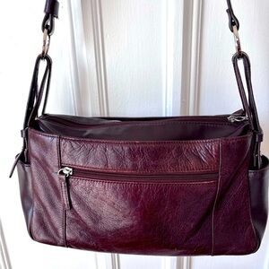 Aurielle Classic Chocolate Brown Leather Baguette Shoulder Buckle Bag